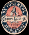 Central Lager-l - Aftapperetiket J. M. Johnsens l-export Aarhus