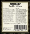 Autenrieder - Dunkles Weizen - Backlabel