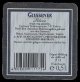 Giessener Pilsner - Backlabel