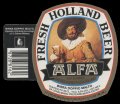 Alfa Fresh Holland Beer - With hanger on left side with barcode