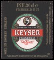 Keyser Pilsener Beer - Backlabel without barcode