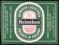 Heineken Lager Beer export Puerto Rico squarely label - Frontlabel