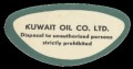 Kuwait Oil Co. Ltd. Disposal to unauthorised persons strictly prohibited - Necklabel