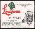 Lindeboom Pilsener speciaal gebotteld voor de Internationale Ruilbeurs 25 / 26 april 1986 - Frontlabel