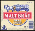 Malt Bru Birra Lager 66 cl - Frontlabel with barcode