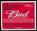 Bud king of Beer 33 cl - Backlabel