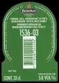 Heineken Lager Beer Premium Quality - Backlabel with barcode