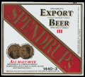 Spendrups Export finest barley Malt beer specially aged Klass III - Frontlabel with barcode