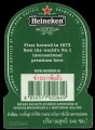 Heineken Lager Beer - Backlabel