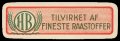 Tilvirket af fineste raastoffer - Rd baggrund Grnt logo - Halsetiket