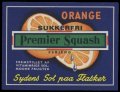 Orange sukkerfri - Brystetiket